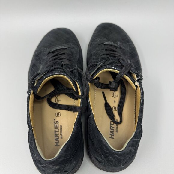 Hartjes Phil Black Side Zip Comfort Shoes Sneakers Women’s Size 6 Suede